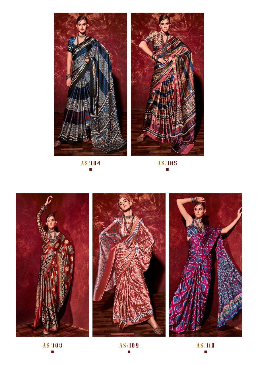 Sr Ajrakh Satin Printed New Exclusive Wear Fancy Designer Saree Collection 